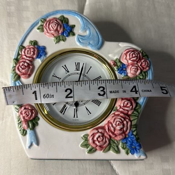 Vintage Quartz Rose Clock Working - Picture 5 of 8